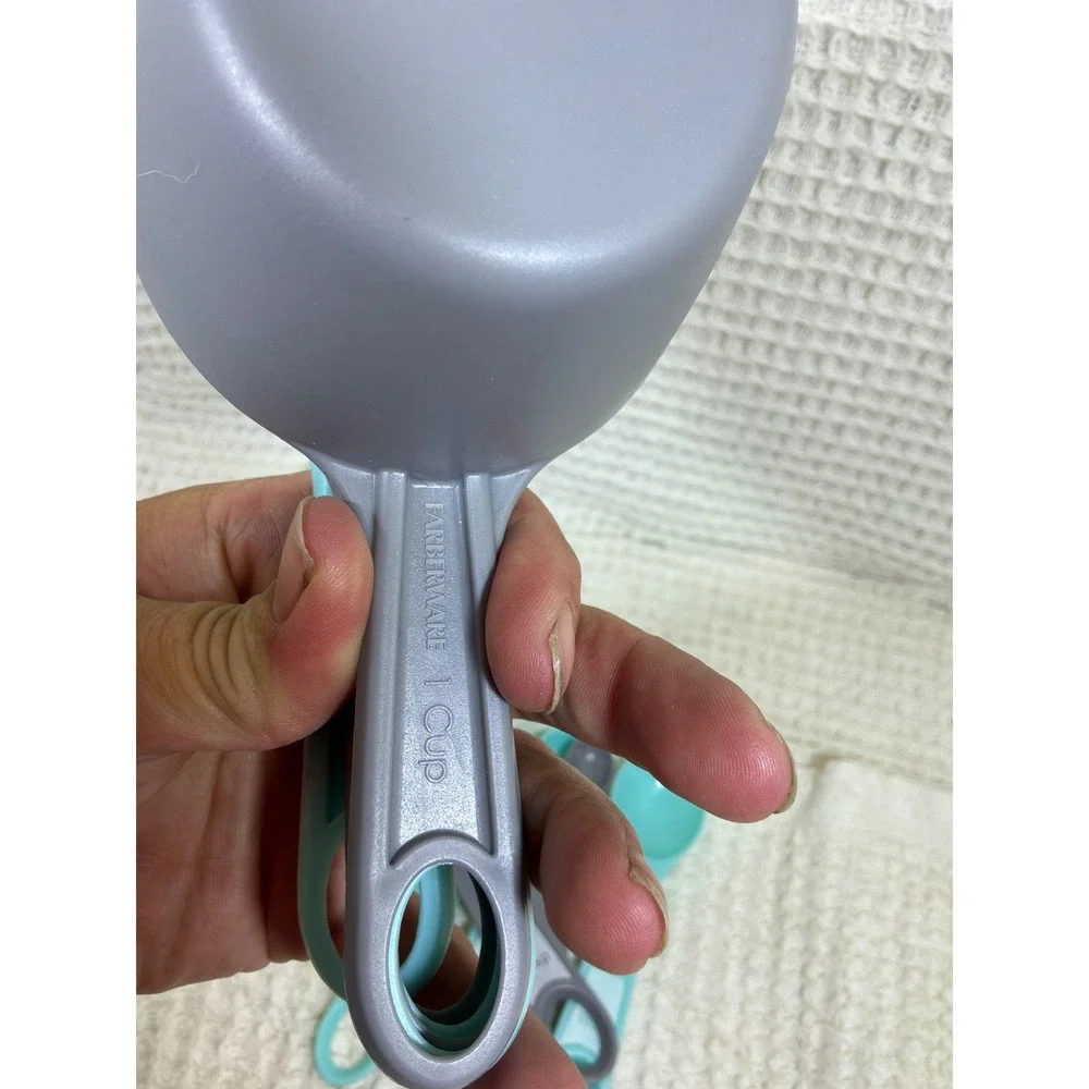 Modern Kitchen‎ Unisex Farberware Measuring Cups Spoons Set 11pc Teal Grey
